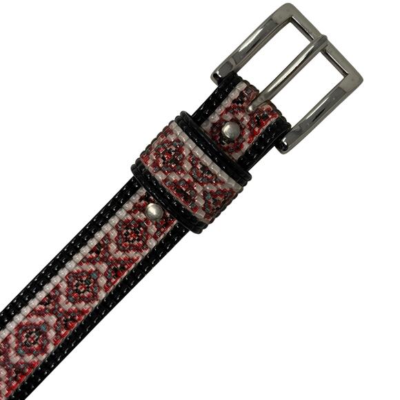 Xhilaration Pink‑Red Beaded Belt Women’s 27–31" Preowned Gently Used - Picture 2 of 7